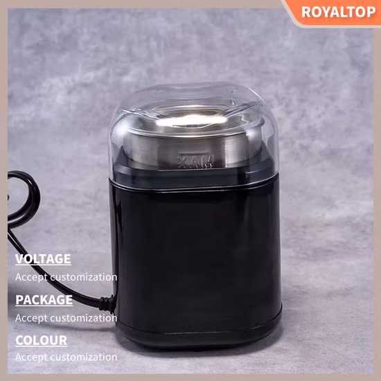 Moedor elétrico de especiarias e ervas com interruptor de segurança 300 W, tampa dupla, moedor de café elétrico com tigela e lâmina de aço inoxidável