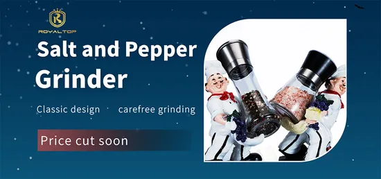 Kitchen Manual Stainless Steel Salt and Pepper Mill Glass Bottle Grinder Spice Grinder